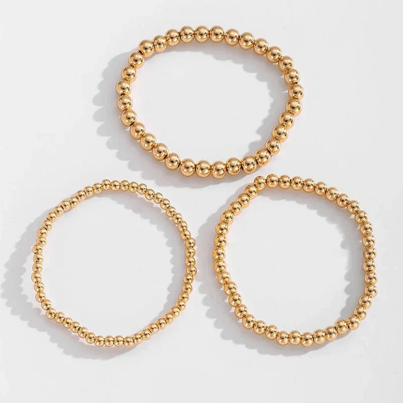 7pcs Gold Beaded Bracelet Stack