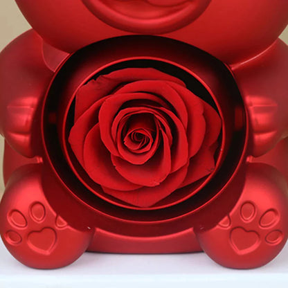 Romantic Bear Spinning Rose Reveal Gift Box