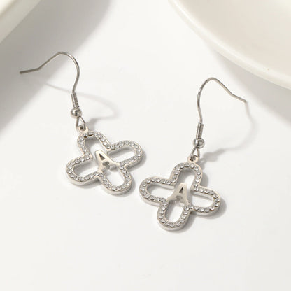 Classy Floral Letter Initial Earrings