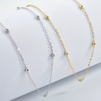 Crystal Choker Necklace - 925 Sterling Silver