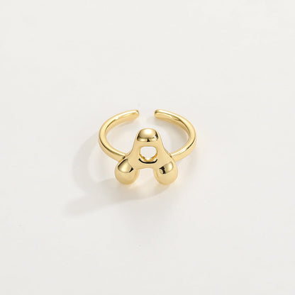 Cute Bubble Letter Initial Ring