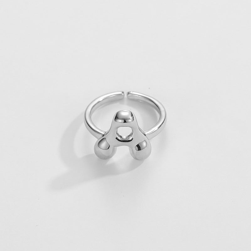 Cute Bubble Letter Initial Ring
