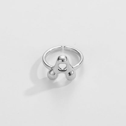 Cute Bubble Letter Initial Ring