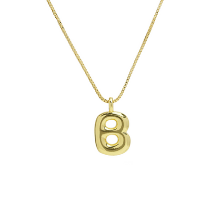 Chunky Feminine Letter Initial Necklace