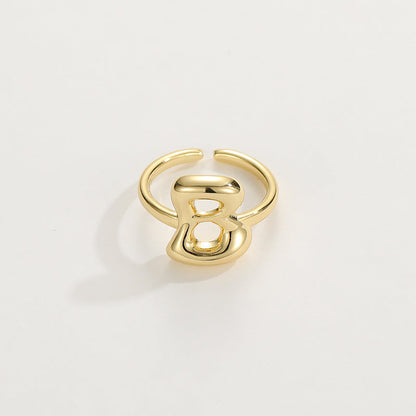 Cute Bubble Letter Initial Ring