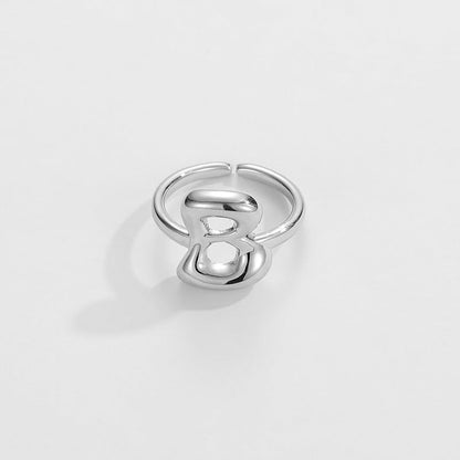 Cute Bubble Letter Initial Ring