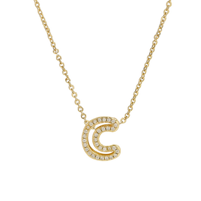 Dazzling Diamond Initial Necklace