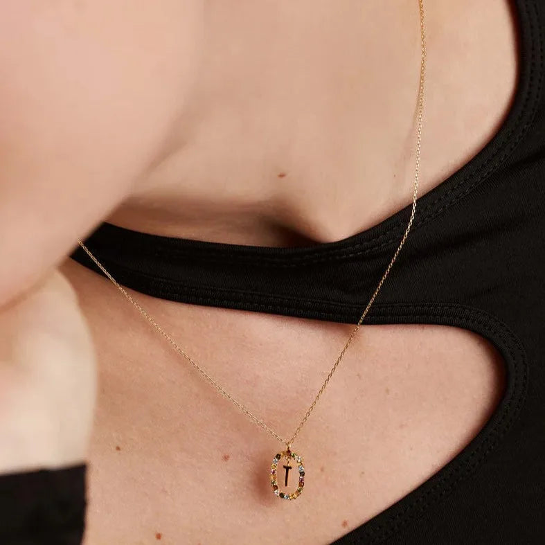 Moissanite Letter Ketting 925 Sterling Zilver