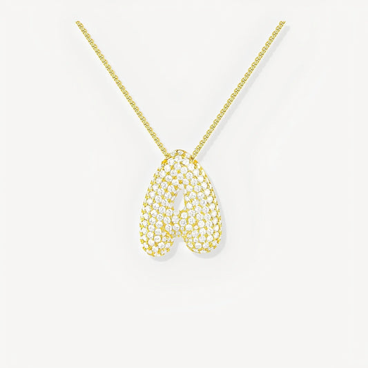 Big Initial Necklace with Zirconia