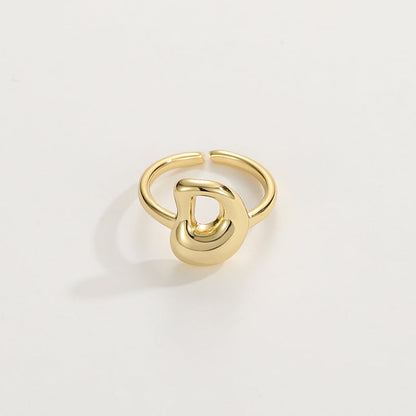 Cute Bubble Letter Initial Ring