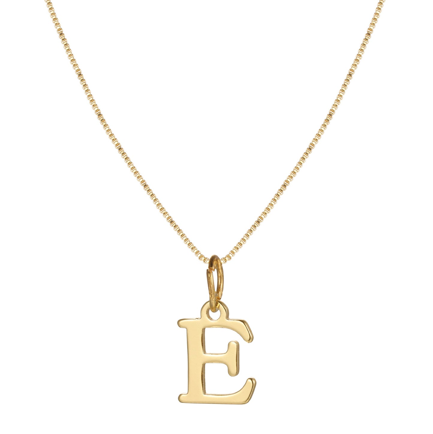 14k Minimal Serif Initial Necklace
