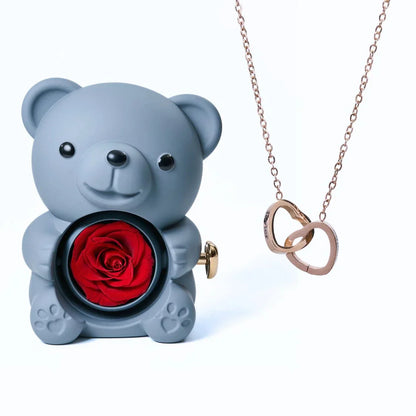 Romantic Bear Personalized Eternal Hearts Necklace
