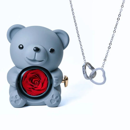 Romantic Bear Personalized Eternal Hearts Necklace