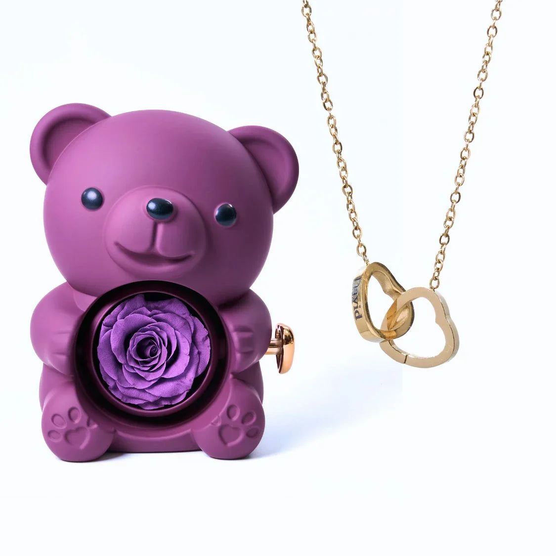 Romantic Bear Personalized Eternal Hearts Necklace