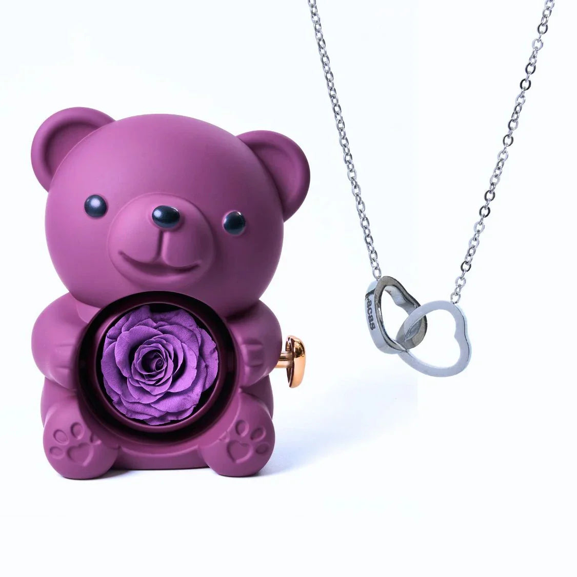 Romantic Bear Personalized Eternal Hearts Necklace