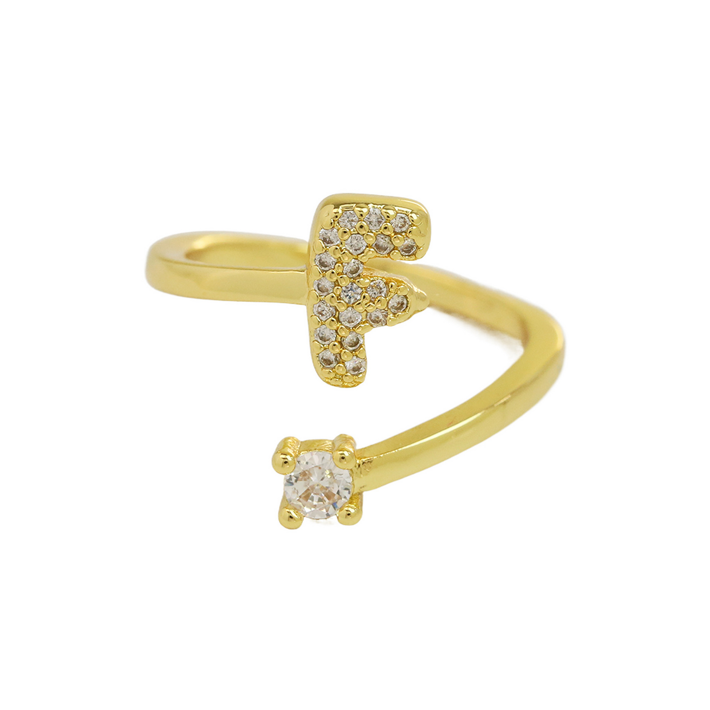 Dainty Bubble Diamond Wrap Initial Ring