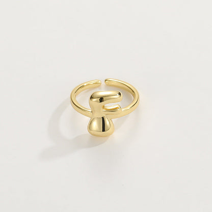 Cute Bubble Letter Initial Ring