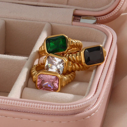 Chunky Cross Striped Baguette Diamond Ring