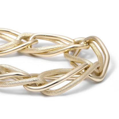 Bold Texture Contrast Geometric Chunky Necklace