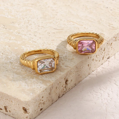 Chunky Cross Striped Baguette Diamond Ring