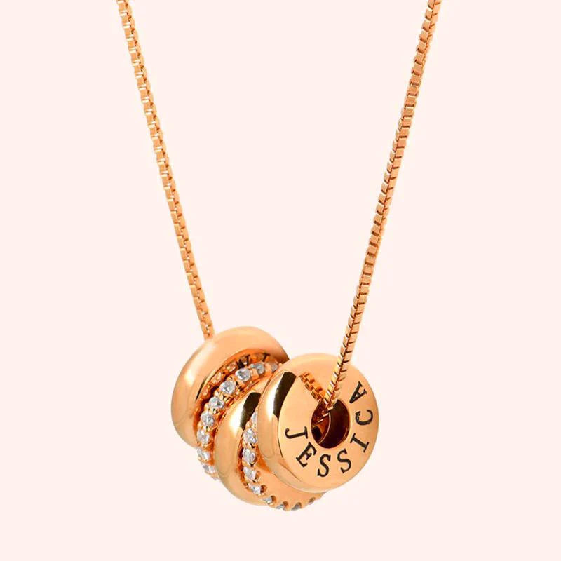 18k Personalized Name Dainty Diamond Disc Necklace
