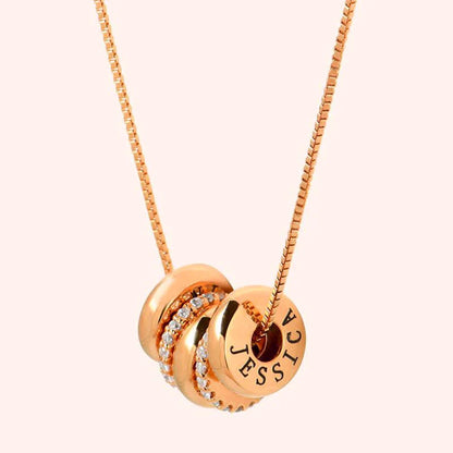 18k Personalized Name Dainty Diamond Disc Necklace