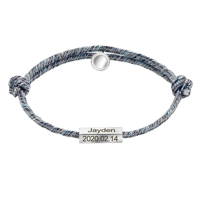 Personalized Minimal Rope Magnetic Couples Bracelet