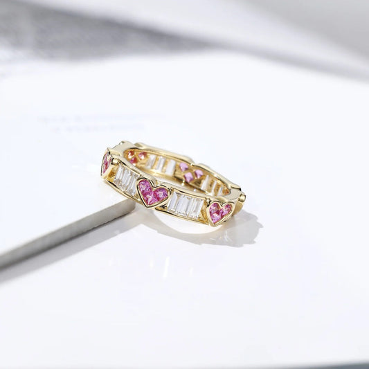 Classy Heart Wrap Baguette Diamond Ring