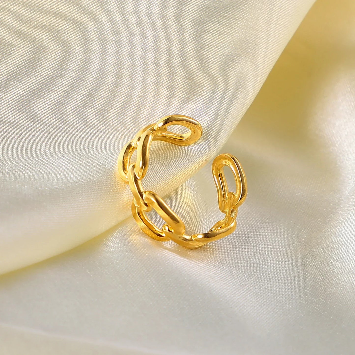 18k Adjustable Elegant Chain Linked Ring