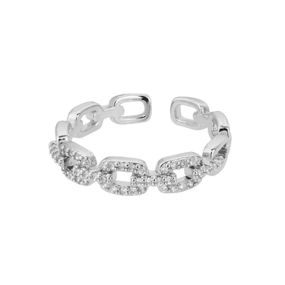 Adjustable Diamond Chain Link Ring