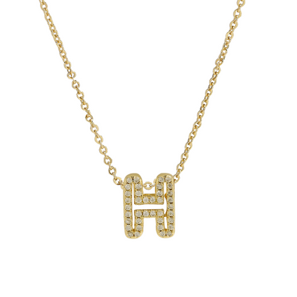 Dazzling Diamond Initial Necklace
