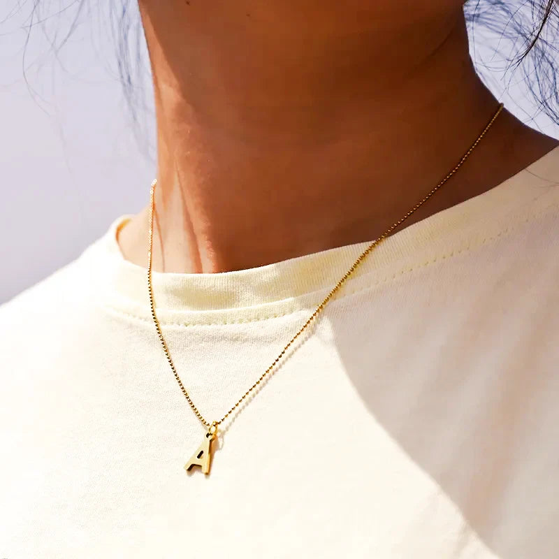 Colorful Beaded Initial Choker Necklace