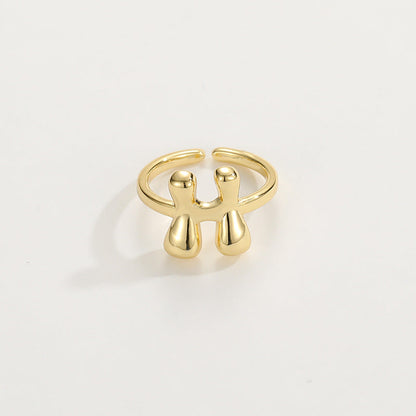 Cute Bubble Letter Initial Ring
