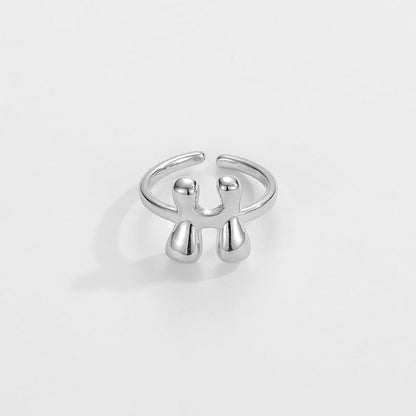Cute Bubble Letter Initial Ring