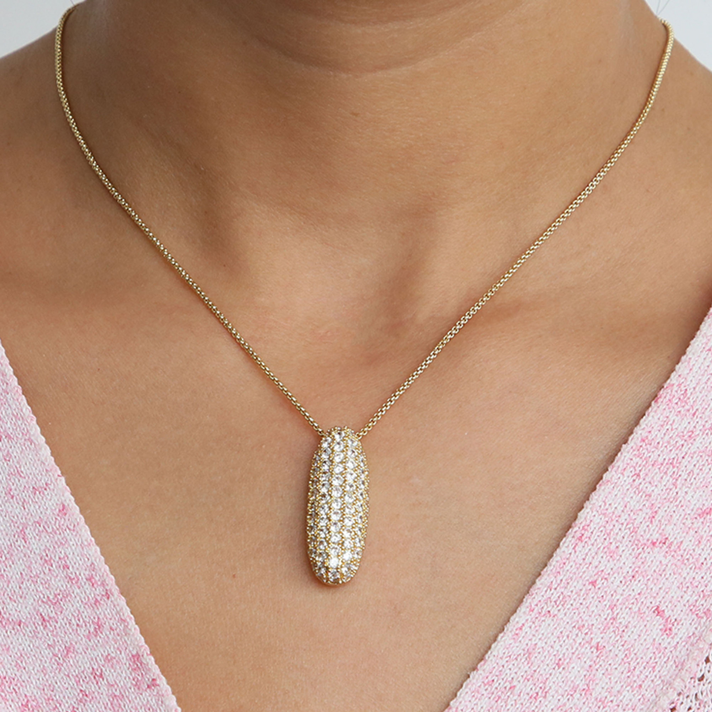 Chunky Bubble Diamond Dazzle Initial Necklaces