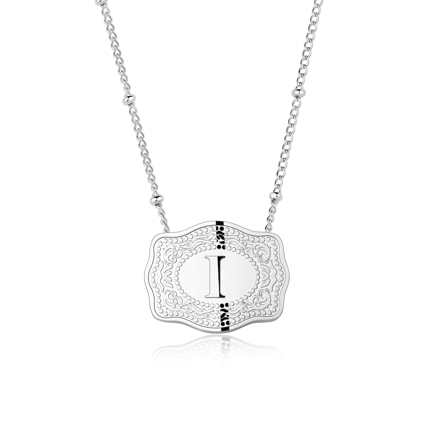 Dainty Belt Buckle Letter Initial Necklaces