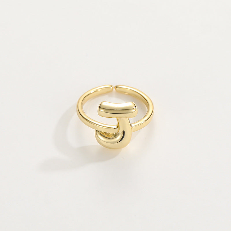 Cute Bubble Letter Initial Ring