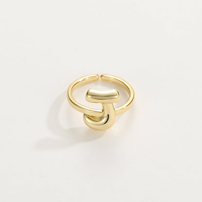Cute Bubble Letter Initial Ring