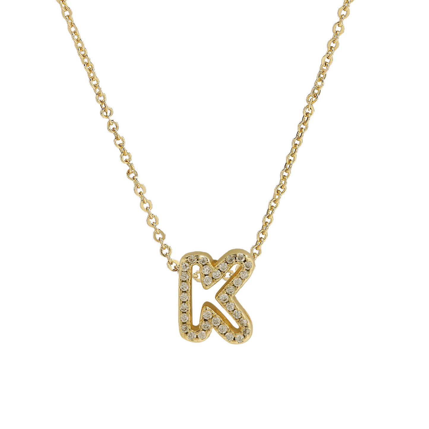 Dazzling Diamond Initial Necklace