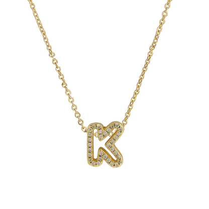 Dazzling Diamond Initial Necklace
