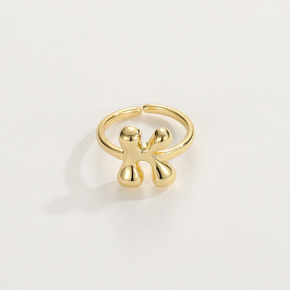 Cute Bubble Letter Initial Ring