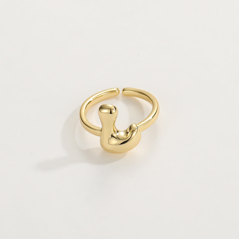Cute Bubble Letter Initial Ring