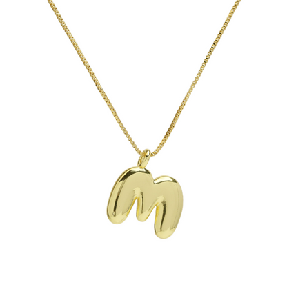 Chunky Feminine Letter Initial Necklace