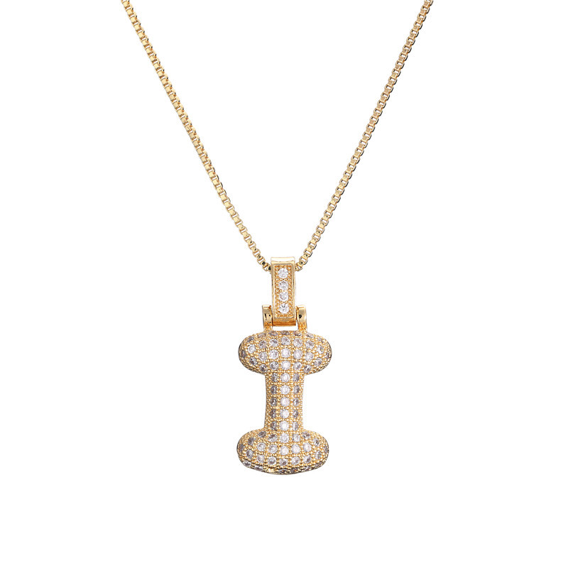 14k Diamond Dazzle Bubble Initial Necklace