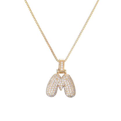 14k Diamond Dazzle Bubble Initial Necklace