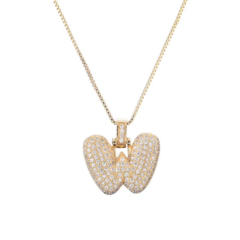 14k Diamond Dazzle Bubble Initial Necklace