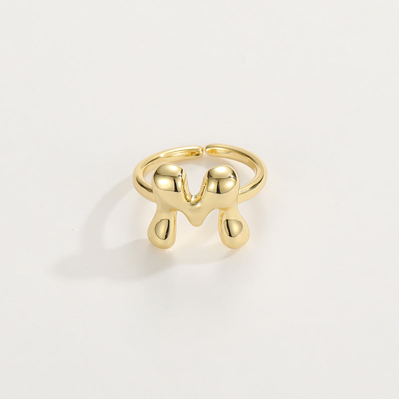 Cute Bubble Letter Initial Ring