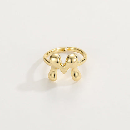 Cute Bubble Letter Initial Ring