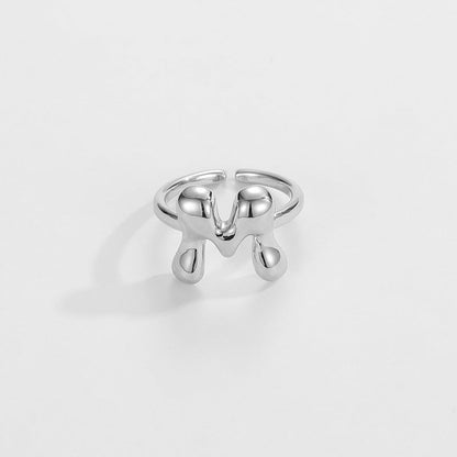 Cute Bubble Letter Initial Ring