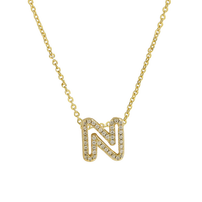 Dazzling Diamond Initial Necklace
